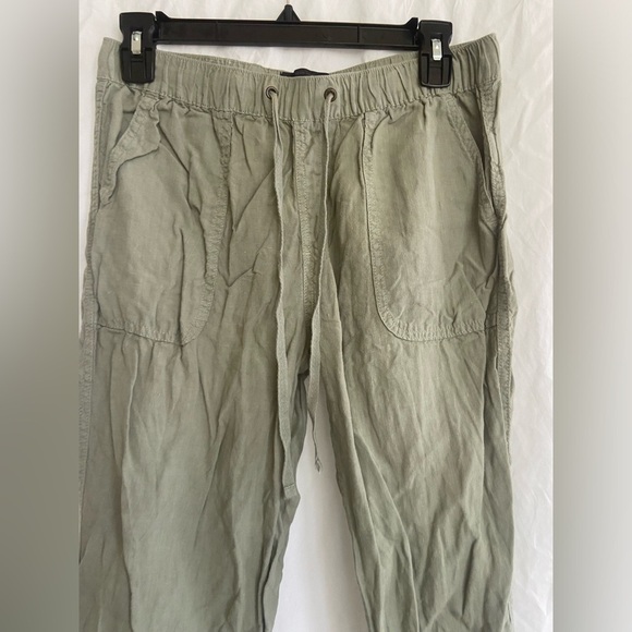 Rachel Zoe Sage Green 100% Linen Pants Cargo Size Small - Picture 8 of 14